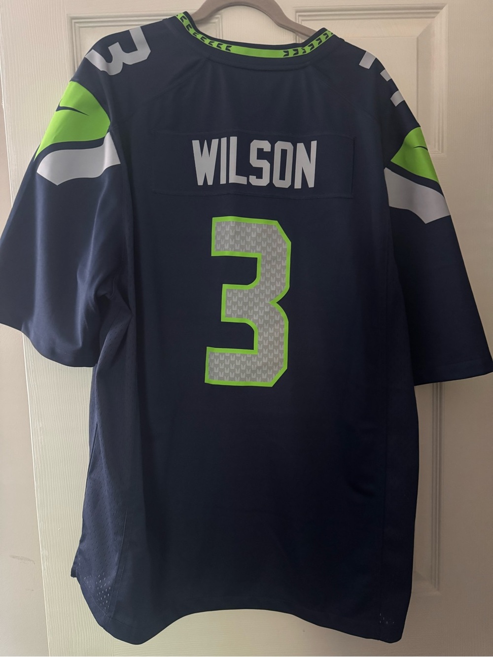 NFL Russell Wilson #3 Men's Football Jersey - Navy/Neon Green/White